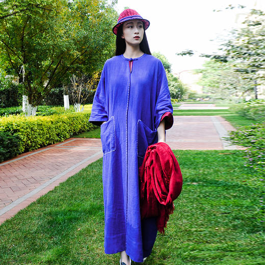 普渡手工双色长袍裙 商品图2