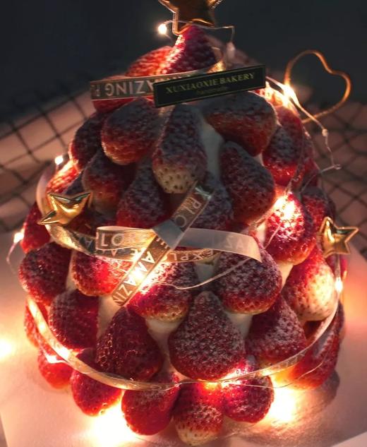 【2021圣诞节】圣诞树 | 草莓戚风蛋糕 冬季里的一盏暖灯(顶上星星是烟火蜡烛哦~） 商品图4