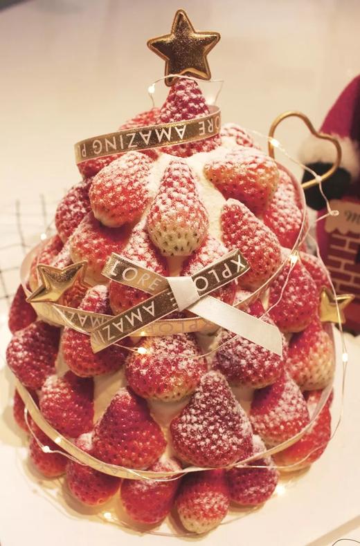 【2021圣诞节】圣诞树 | 草莓戚风蛋糕 冬季里的一盏暖灯(顶上星星是烟火蜡烛哦~） 商品图0