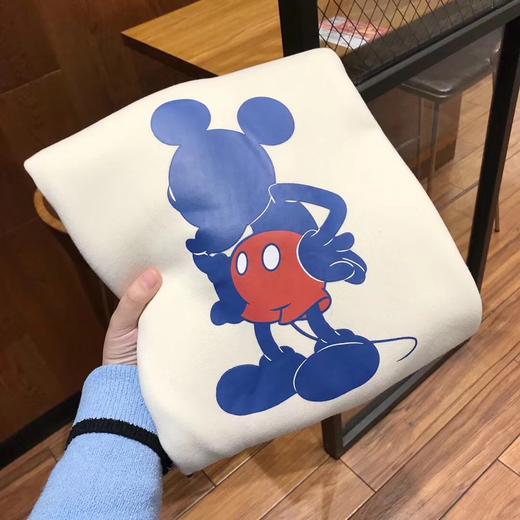 v120706情侣款男女时尚百搭休闲简约舒适经典5色米奇印花卫衣