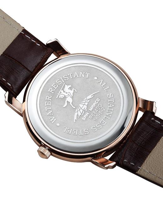 sanmarco圣马可玫瑰金色石英男表进口原装石英机芯高强度钟表专用加硬