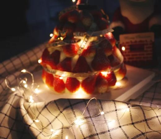 【2021圣诞节】圣诞树 | 草莓戚风蛋糕 冬季里的一盏暖灯(顶上星星是烟火蜡烛哦~） 商品图3