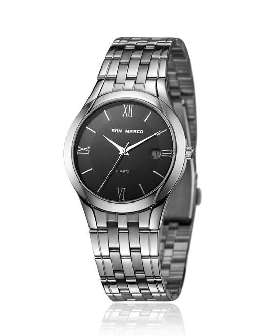 sanmarco圣马可商务日历石英男表进口原装石英机芯高强度钟表专用加硬