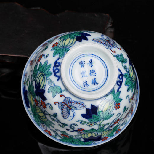 青花斗彩瓜蝶杯 商品图2