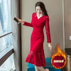 CQ 3333 蕾丝裙女2018冬季银狐绒加厚新款 商品缩略图1