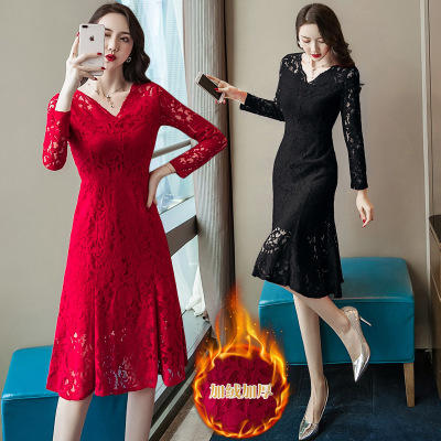 CQ 3333 蕾丝裙女2018冬季银狐绒加厚新款 商品图0