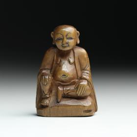 清代黄杨木雕弥勒佛像