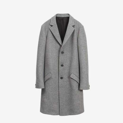 KURO SUPER 100'MELTON WOOL CHESTER FIELD COAT 羊呢大衣 商品图6