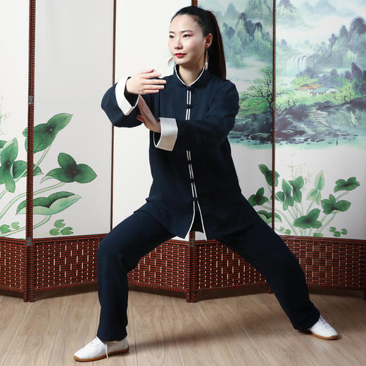 大拳师品牌丝麻锦男女太极拳练功服