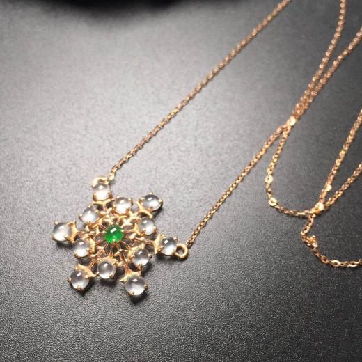 d82291翡翠冰种雪花小蛋面吊坠