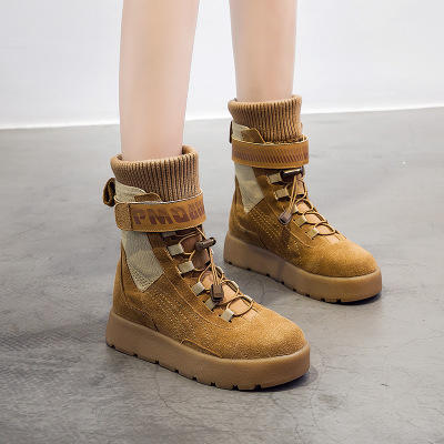 【雪地靴女】冬季户外平底中筒雪地靴保暖女靴厚底松糕底女棉靴一脚蹬鞋子 商品图5