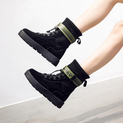 【雪地靴女】冬季户外平底中筒雪地靴保暖女靴厚底松糕底女棉靴一脚蹬鞋子 商品图2