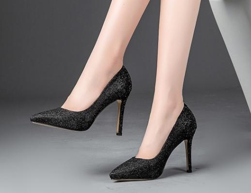 3折秋季新款单鞋水钻尖头高跟鞋内防水台1cm婚庆鞋qs80202