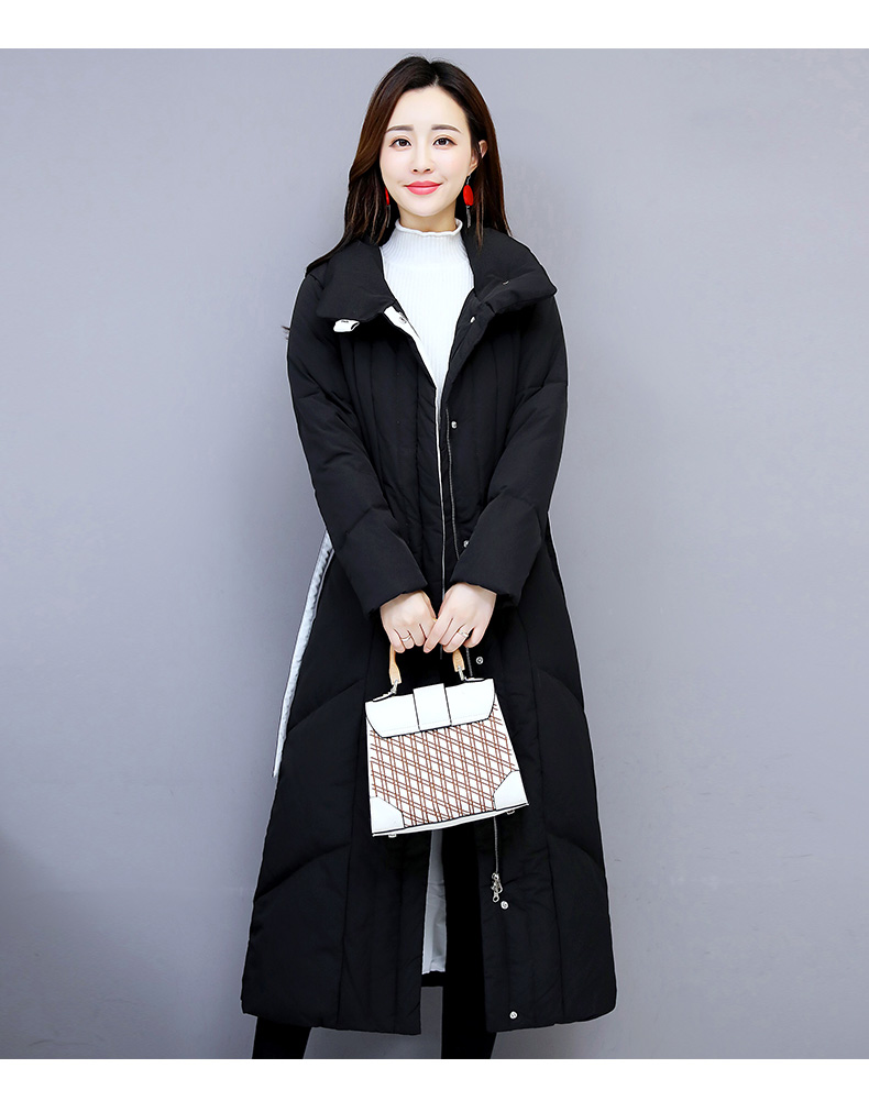 寒冰紫雨小翻领时尚中长款羽绒服女士冬季外套精选90白鸭绒羽绒服aaa