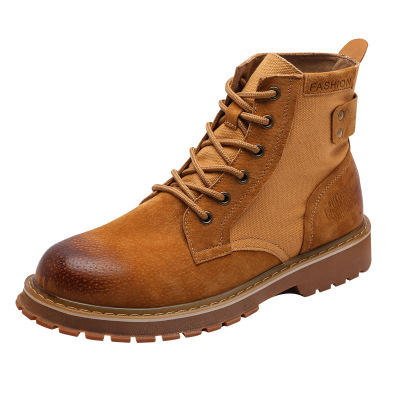 【服饰鞋包】马丁靴男高帮 男鞋休闲秋冬新款磨砂速卖通外贸加绒款男式皮靴 商品图1