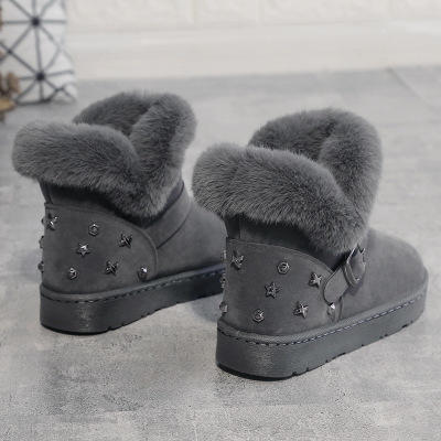 【短靴】。新款冬季加绒加厚保暖休闲纯雪地靴低帮女鞋 商品图4