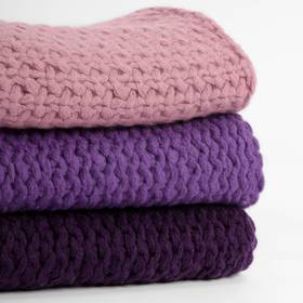 羊毛 山羊绒 纯色时尚针织套头脖套（紫色系） 出口日本尾货原价980