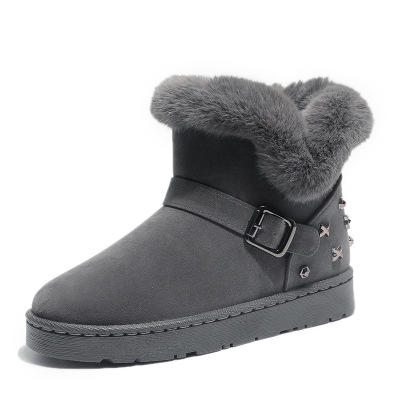 【短靴】。新款冬季加绒加厚保暖休闲纯雪地靴低帮女鞋 商品图5