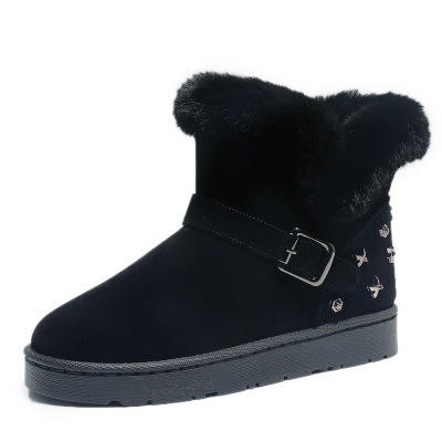 【短靴】。新款冬季加绒加厚保暖休闲纯雪地靴低帮女鞋 商品图3