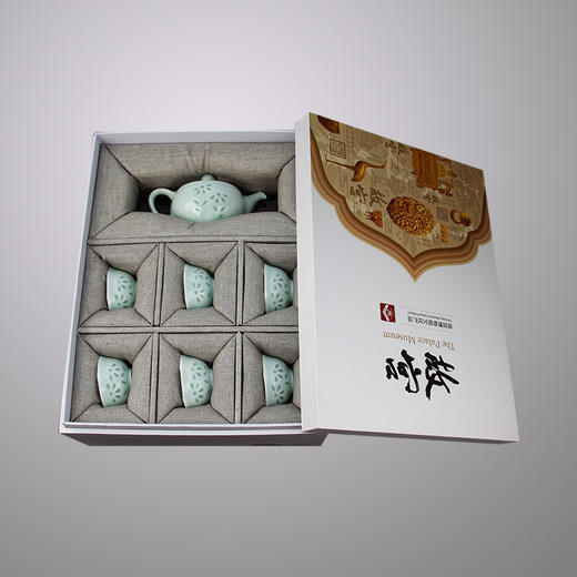 故宫博物院 青釉镂空玲珑茶具 商品图3
