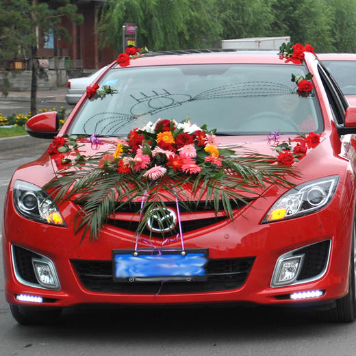 婚车花车花饰套餐结婚新人主婚车鲜花装饰豪华气派