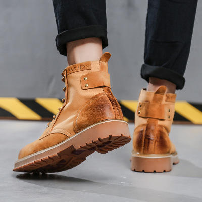 【服饰鞋包】马丁靴男高帮 男鞋休闲秋冬新款磨砂速卖通外贸加绒款男式皮靴 商品图3