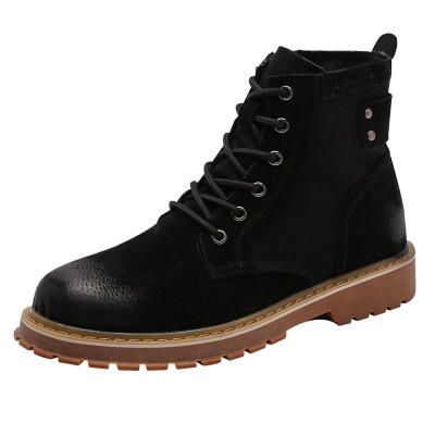 【服饰鞋包】马丁靴男高帮 男鞋休闲秋冬新款磨砂速卖通外贸加绒款男式皮靴 商品图6
