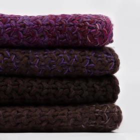 羊毛 山羊绒 夹花时尚针织套头脖套（紫色夹花9-12） 出口日本尾货原价980