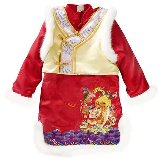 龙腾虎跃马褂18岁已售6000的超萌宝宝新年衣来啦设计款式又升级了年味