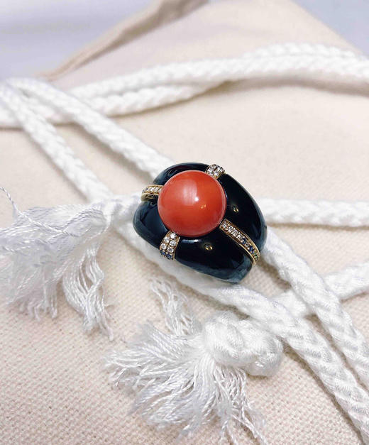 ONLY系列 红海 天然珊瑚戒指 商品图2