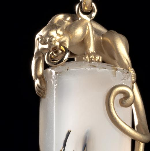 清代影子玛瑙印章镶金螭龙项坠 商品图4