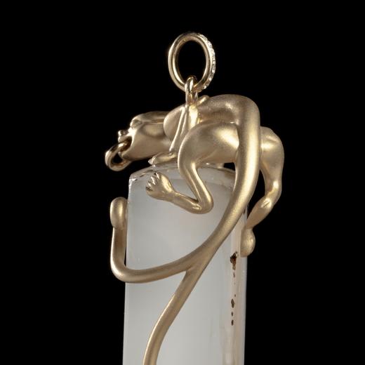 清代影子玛瑙印章镶金螭龙项坠 商品图5