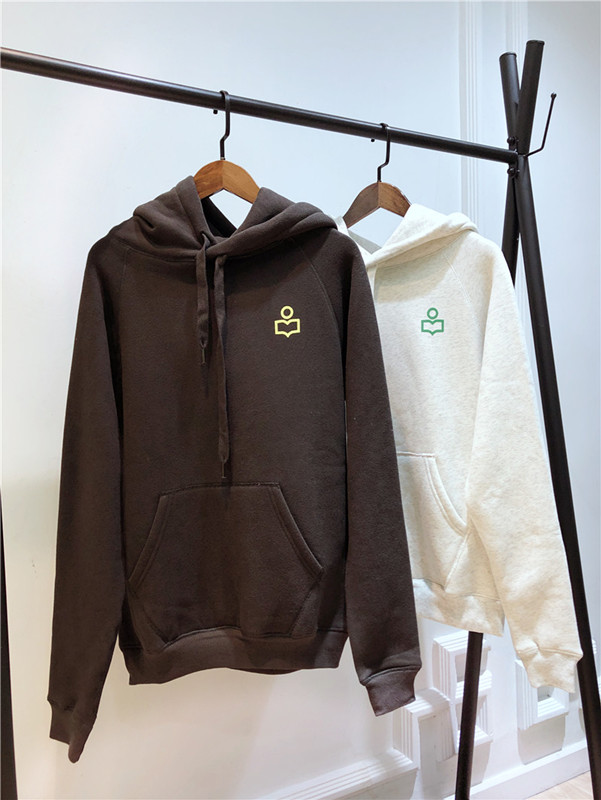 isabelmarantetoile纯色植绒印花加绒连帽卫衣二色