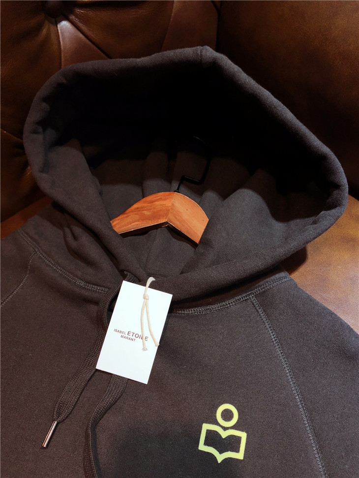 isabelmarantetoile纯色植绒印花加绒连帽卫衣二色