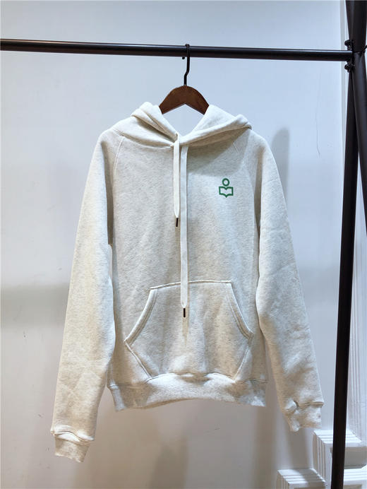 isabelmarantetoile纯色植绒印花加绒连帽卫衣二色