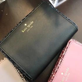 国内现货 kate spade ks 女士短款暗扣翻盖 闪边钱包