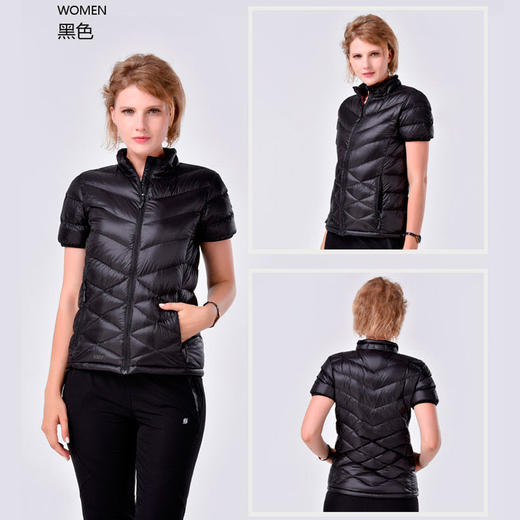 君羽 女款 暮色鹅绒服短袖立领 超轻便保暖 C52042 商品图2