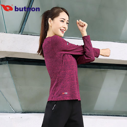 8706巴特侬 圆领运动长袖T恤女户外长袖T恤强弹力休闲长袖圆领 商品图0