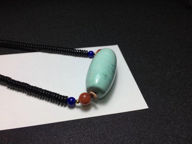 【903013】绿松石桶珠锁骨链