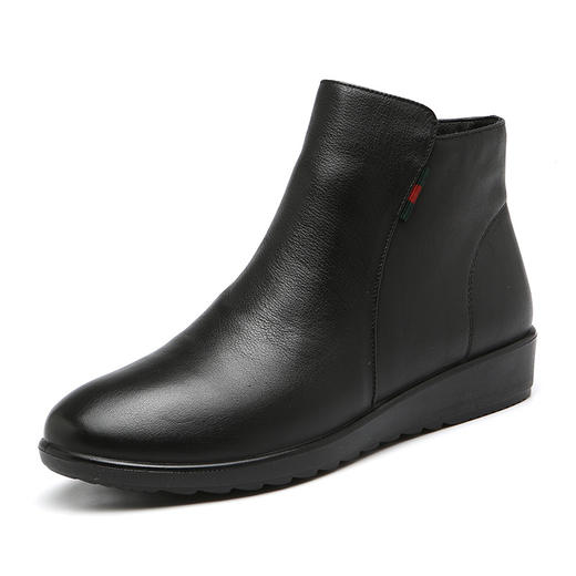 Signew/信诺 新款加绒保暖棉靴真皮软底舒适妈妈鞋 8M635-13 商品图1