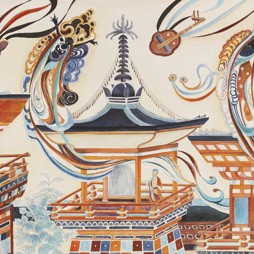 净土楼阙手绘版画 商品图4