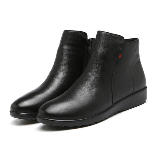 Signew/信诺 新款加绒保暖棉靴真皮软底舒适妈妈鞋 8M635-13 商品图4