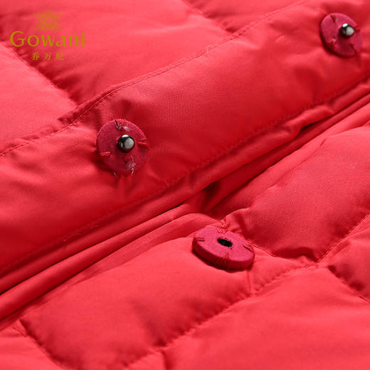 乔万尼羽绒服女新款红色修身中式复古绣花保暖小个子中长款EB4T075 商品图3