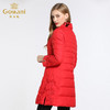 乔万尼羽绒服女新款红色修身中式复古绣花保暖小个子中长款EB4T075 商品缩略图2