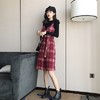 【服饰鞋包】复古女装温柔风格子打底裙子收腰背带裙中长款连衣裙 商品缩略图1