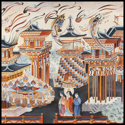 净土楼阙手绘版画 商品图1