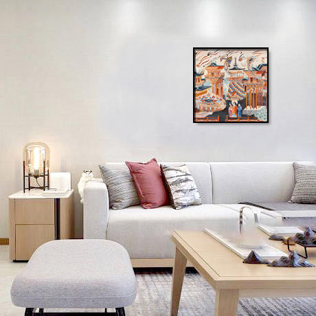 净土楼阙手绘版画 商品图5