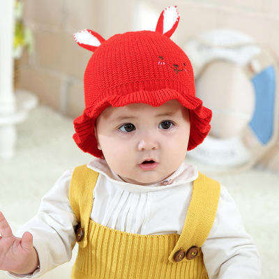 【宝宝帽】韩版秋冬新款6-12个月宝宝毛线帽子1-2岁男女可爱小兔耳朵针织帽 商品图1