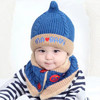 【围巾】秋冬儿童保暖加绒帽子小孩宝宝围巾套装两件套男童1-3岁毛线帽子 商品缩略图4