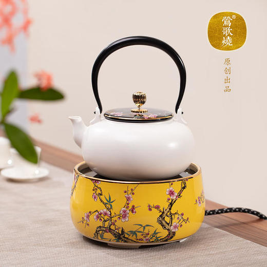 润白釉熏金钮柿型陶壶（莺歌烧） 商品图0